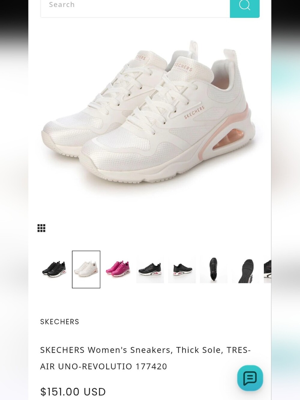 Rare Find Skechers White Tres Air Uno Shimmer N Glow